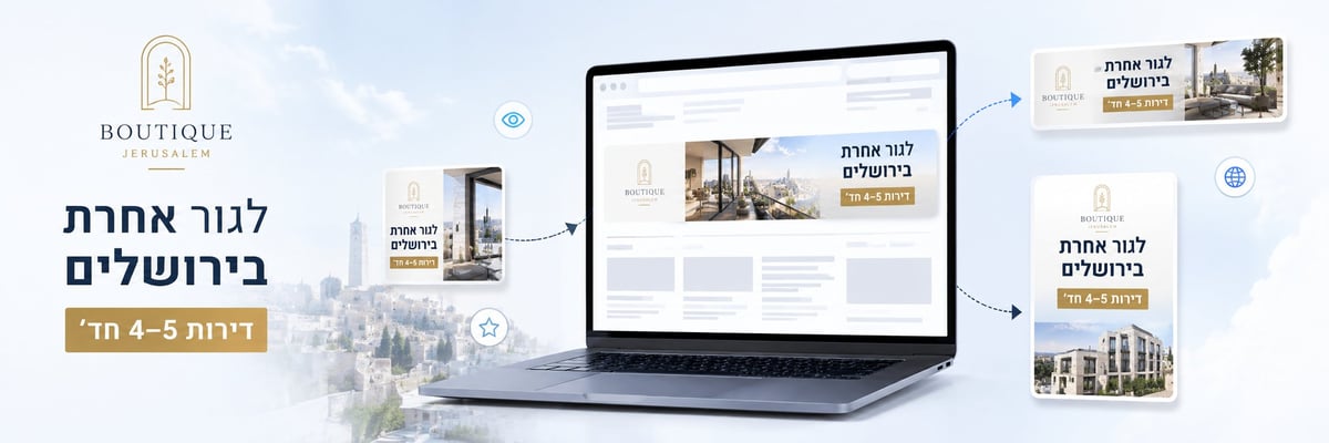 קמפיין רשת המדיה בגוגל עם באנרים ממומנים לפרויקט נדל״ן